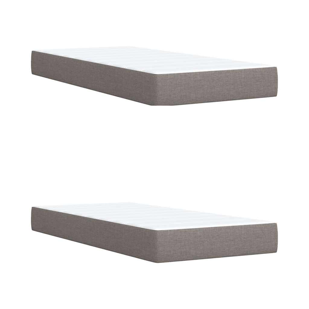 Boxspring met matras stof taupe 200x200 cm is nu te koop bij PeponiXL, paradijselijk wonen!