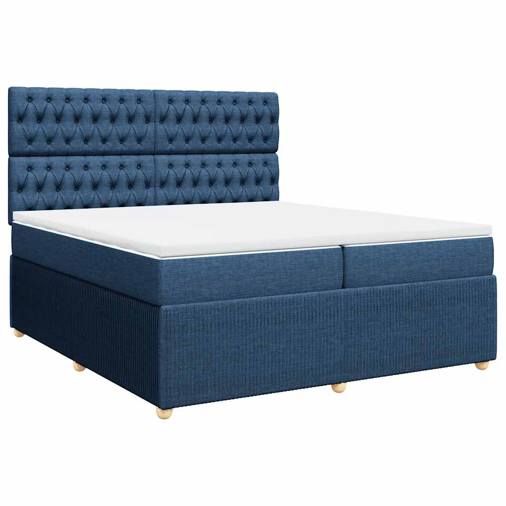 Boxspring met matras stof blauw 200x200 cm is nu te koop bij PeponiXL, paradijselijk wonen!
