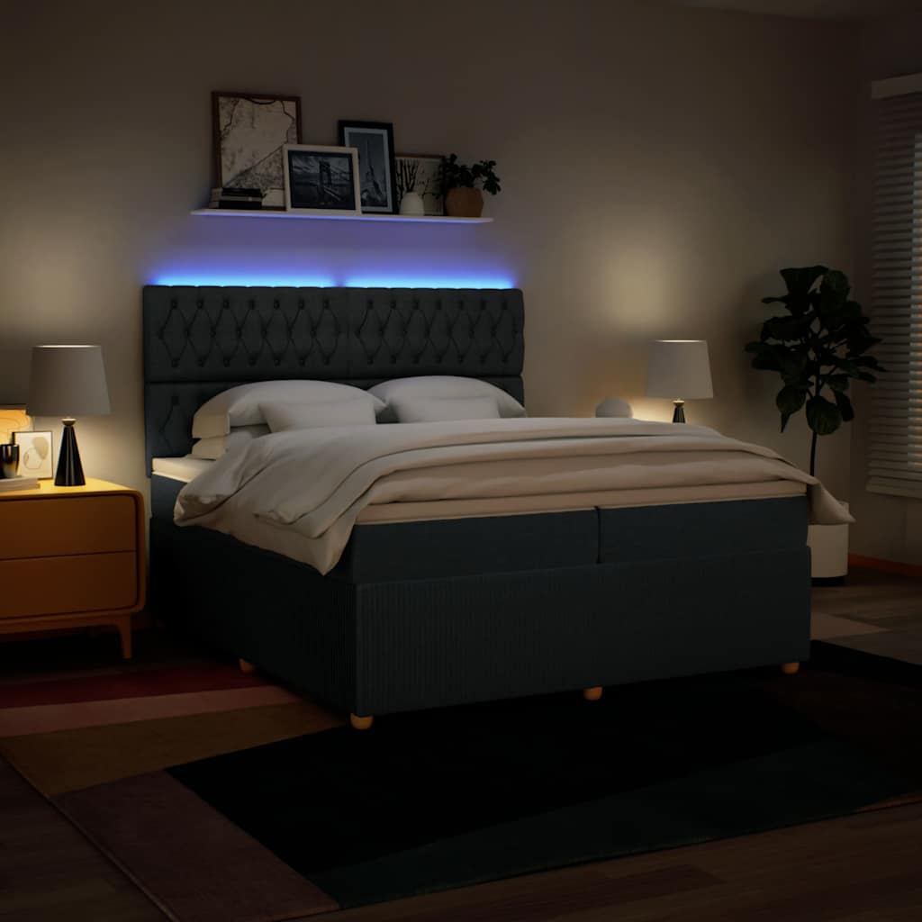 Boxspring met matras stof blauw 200x200 cm is nu te koop bij PeponiXL, paradijselijk wonen!