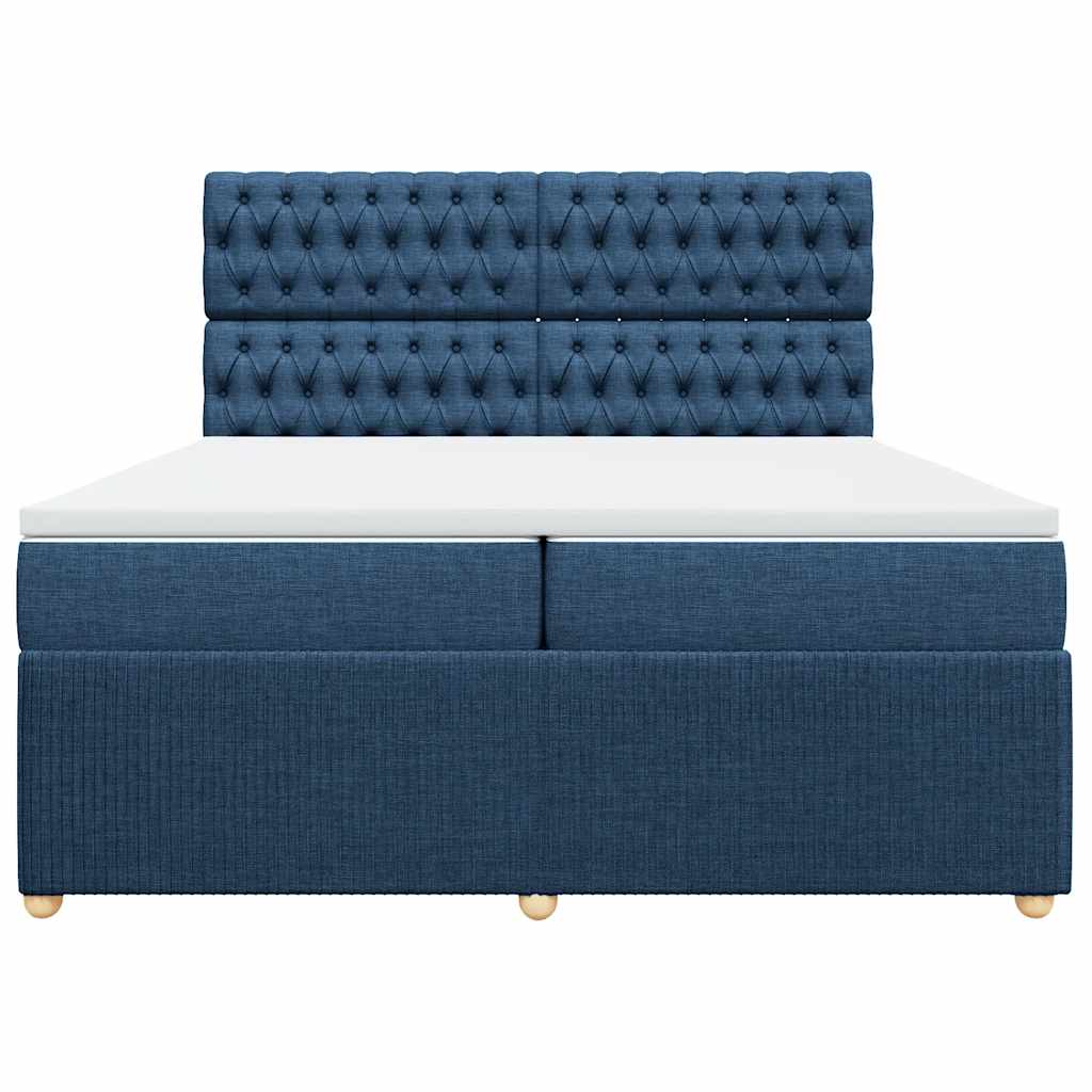 Boxspring met matras stof blauw 200x200 cm is nu te koop bij PeponiXL, paradijselijk wonen!