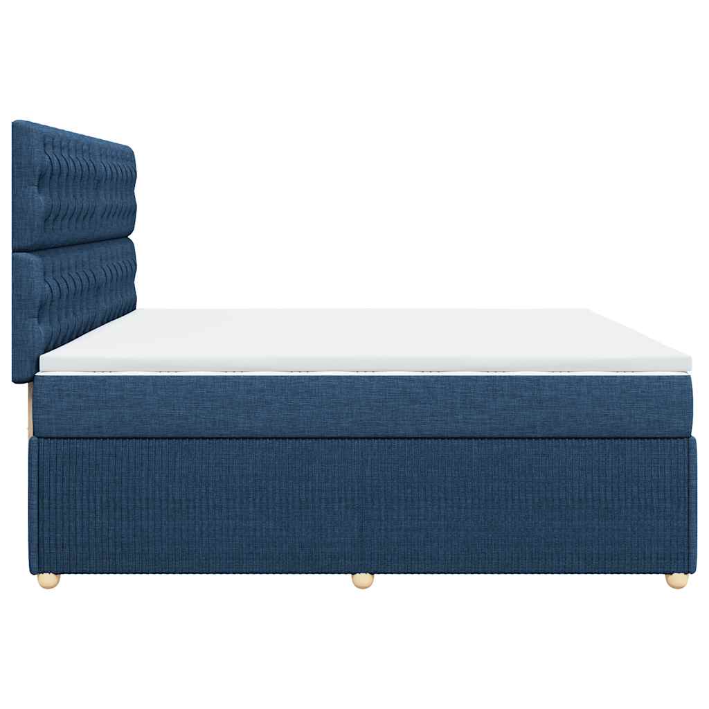 Boxspring met matras stof blauw 200x200 cm is nu te koop bij PeponiXL, paradijselijk wonen!