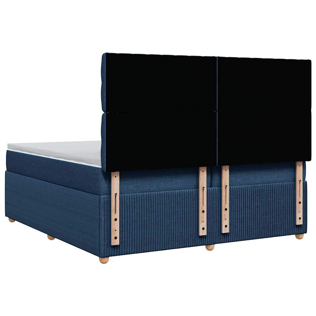 Boxspring met matras stof blauw 200x200 cm is nu te koop bij PeponiXL, paradijselijk wonen!