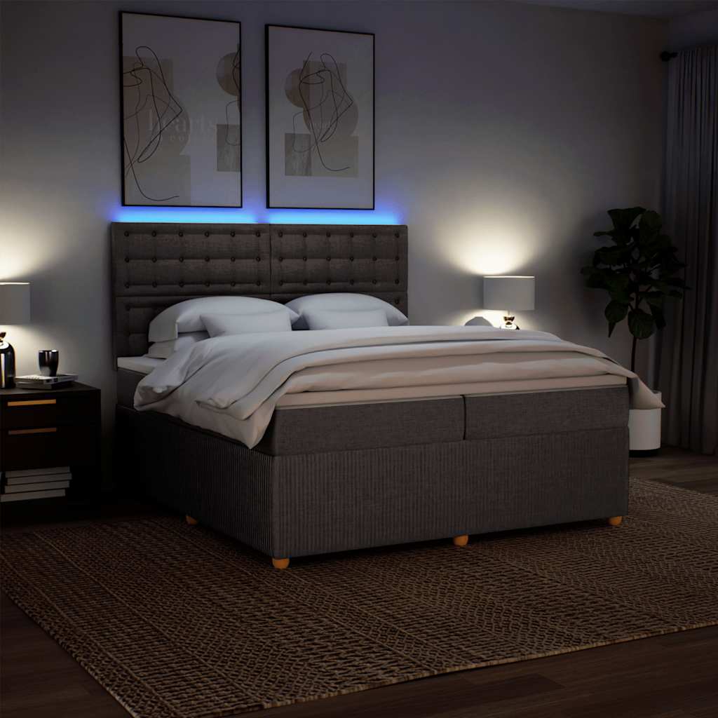 Boxspring met matras stof taupe 200x200 cm is nu te koop bij PeponiXL, paradijselijk wonen!