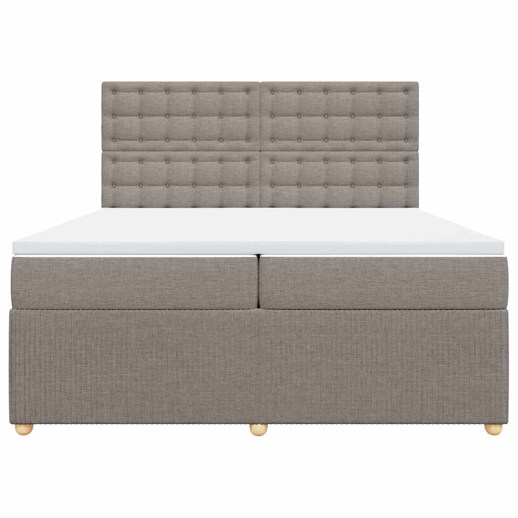 Boxspring met matras stof taupe 200x200 cm is nu te koop bij PeponiXL, paradijselijk wonen!