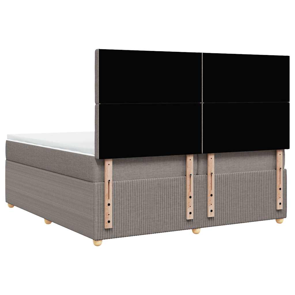 Boxspring met matras stof taupe 200x200 cm is nu te koop bij PeponiXL, paradijselijk wonen!