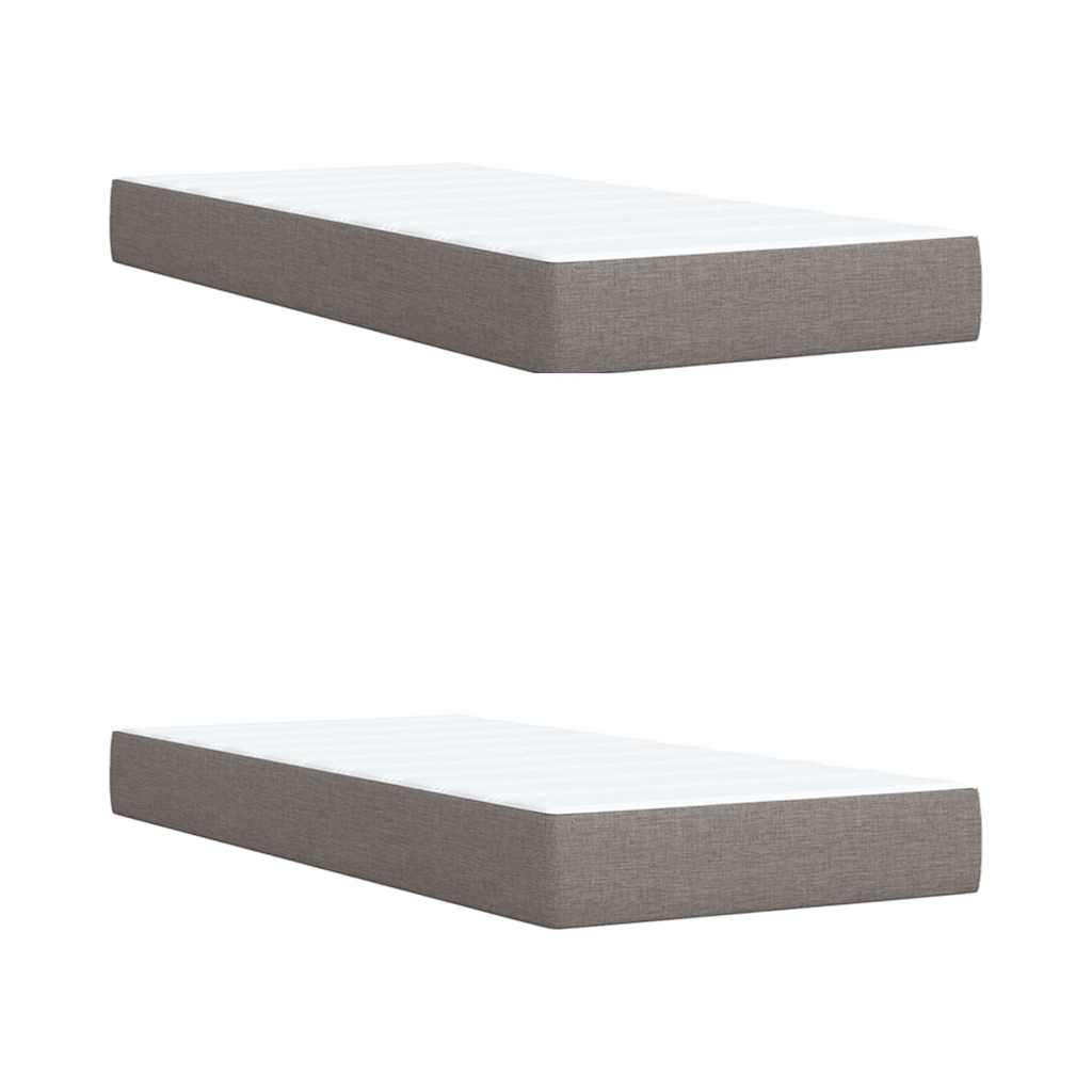 Boxspring met matras stof taupe 200x200 cm is nu te koop bij PeponiXL, paradijselijk wonen!