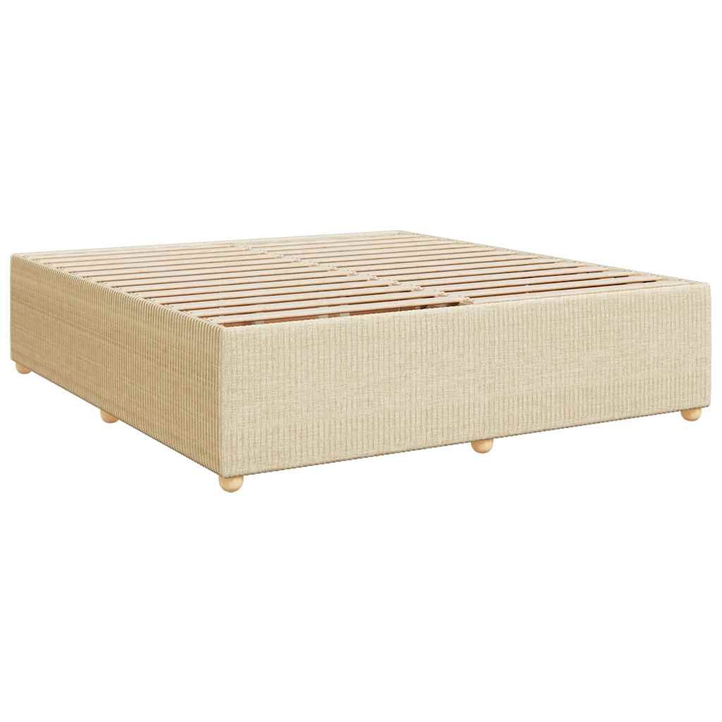Boxspring met matras stof crèmekleurig 200x200 cm is nu te koop bij PeponiXL, paradijselijk wonen!