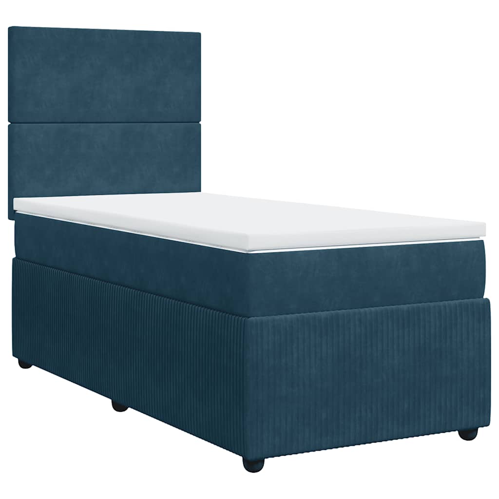 Boxspring met matras fluweel blauw 80x200 cm