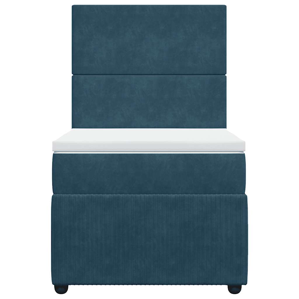 Boxspring met matras fluweel blauw 80x200 cm