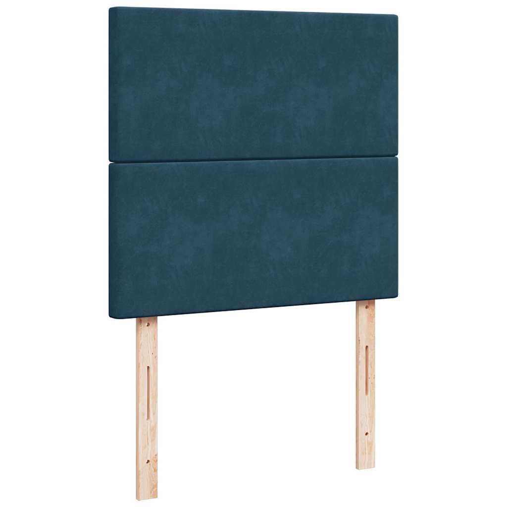 Boxspring met matras fluweel blauw 80x200 cm