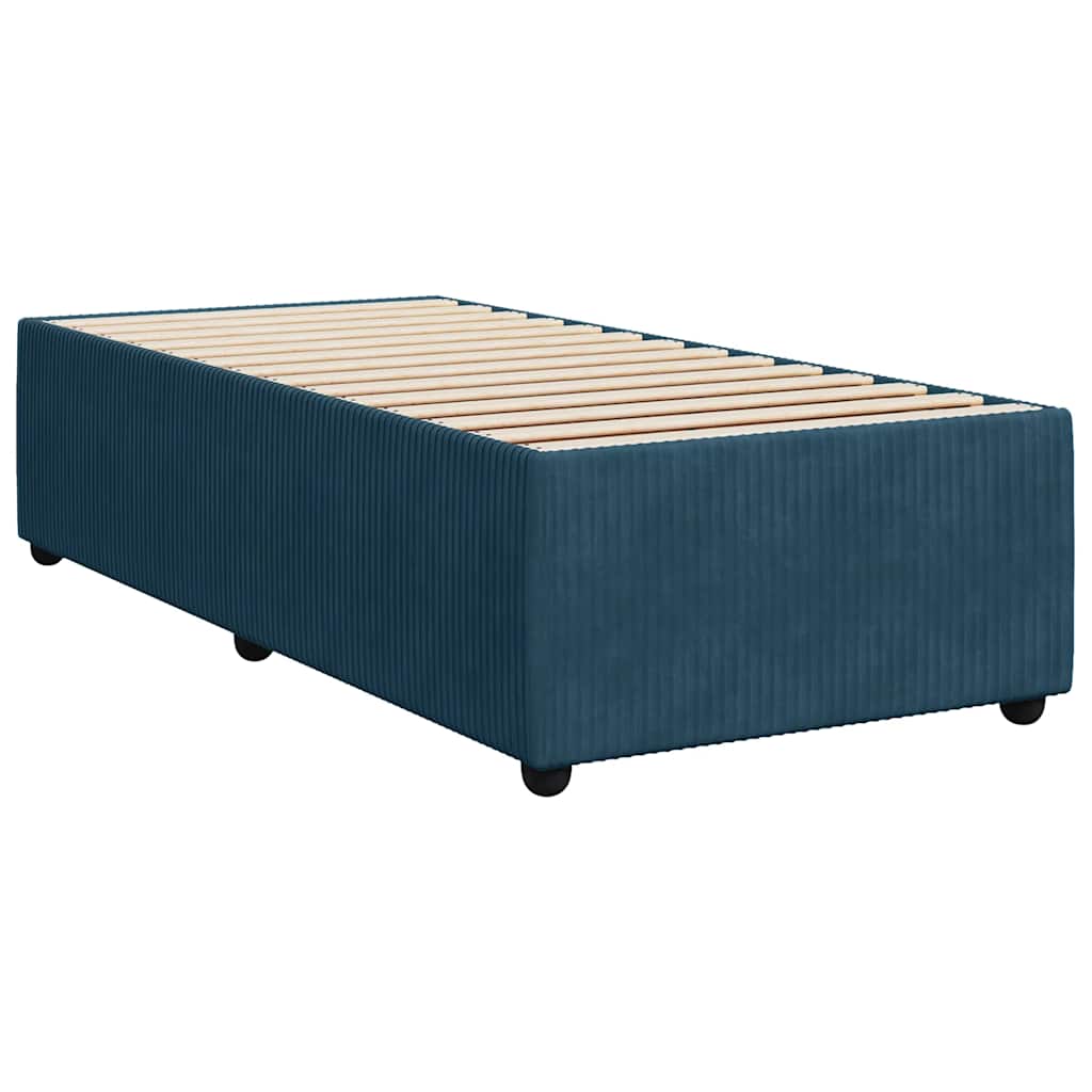 Boxspring met matras fluweel blauw 80x200 cm