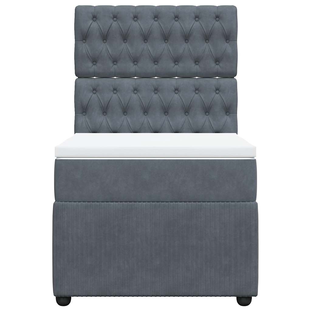 Boxspring met matras fluweel donkergrijs 80x200 cm is nu te koop bij PeponiXL, paradijselijk wonen!