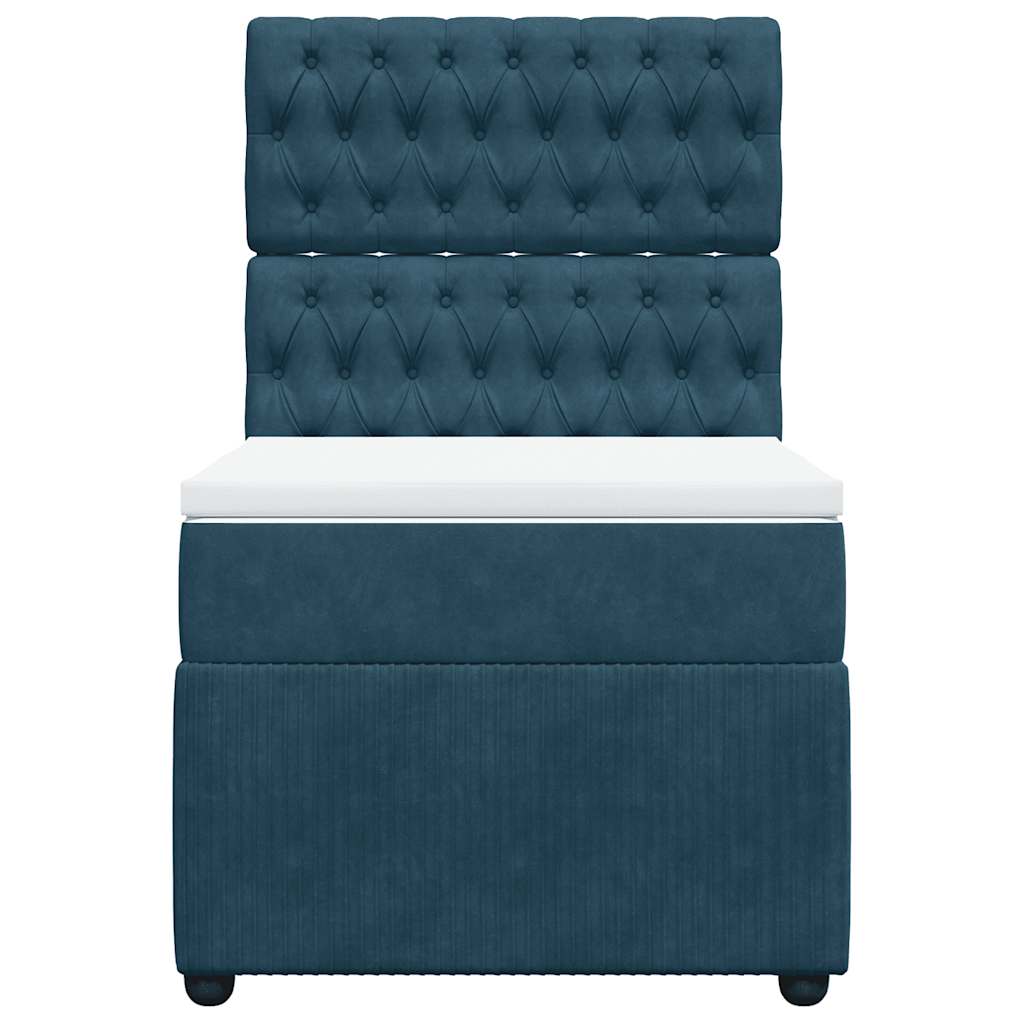 Boxspring met matras fluweel blauw 80x200 cm