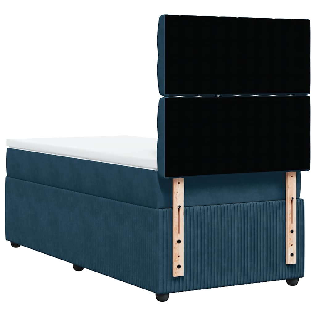 Boxspring met matras fluweel blauw 80x200 cm
