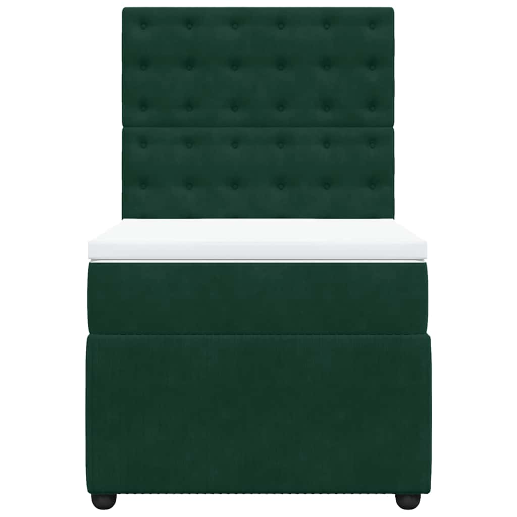 Boxspring met matras fluweel donkergroen 80x200 cm