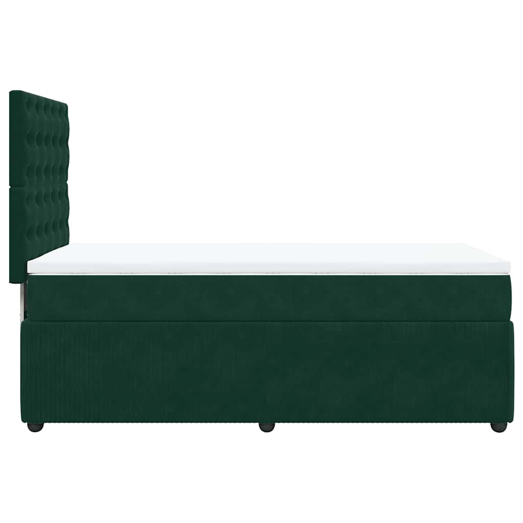 Boxspring met matras fluweel donkergroen 80x200 cm