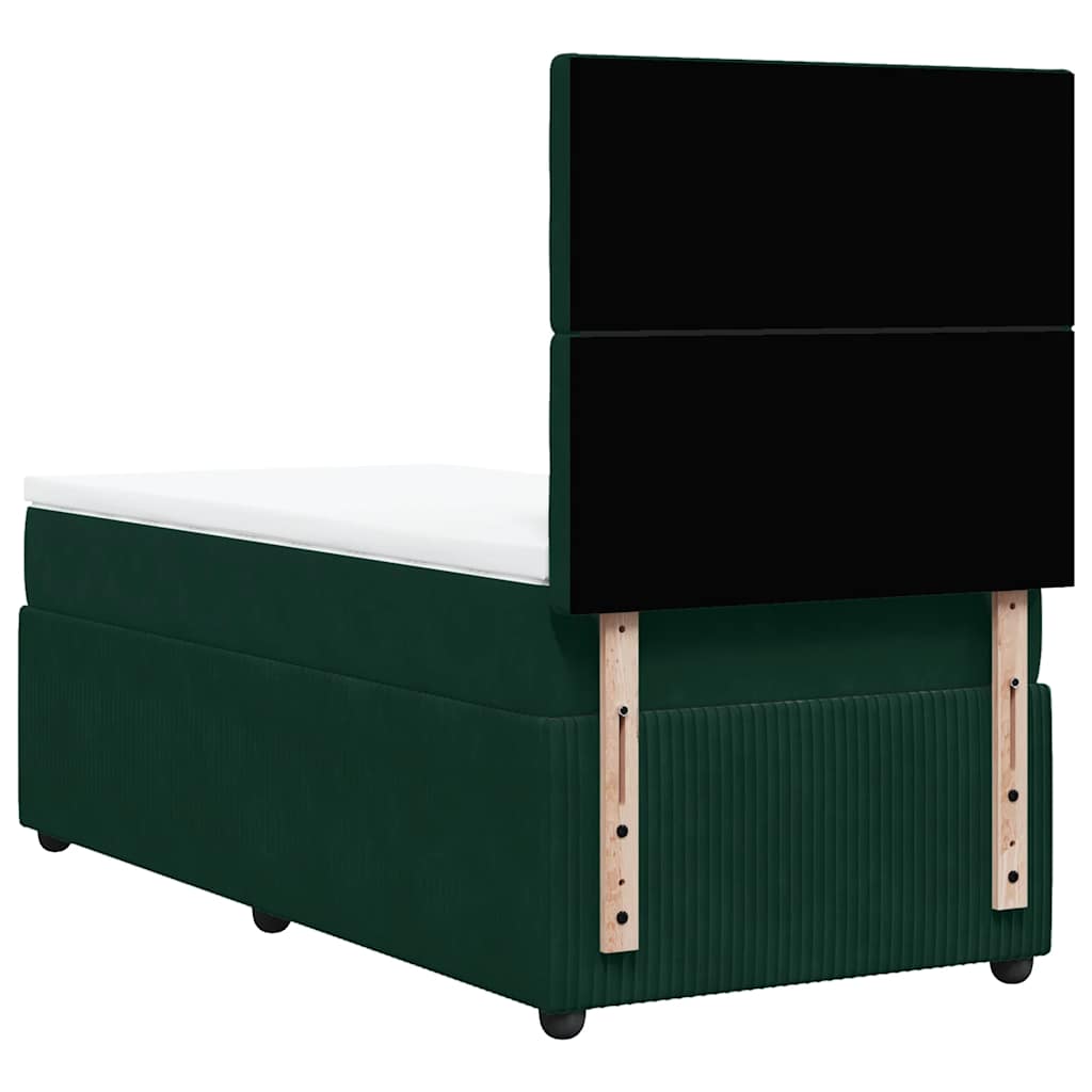 Boxspring met matras fluweel donkergroen 80x200 cm