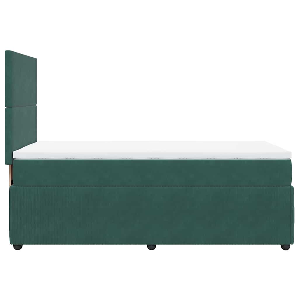 Boxspring met matras fluweel donkergroen 90x200 cm is nu te koop bij PeponiXL, paradijselijk wonen!