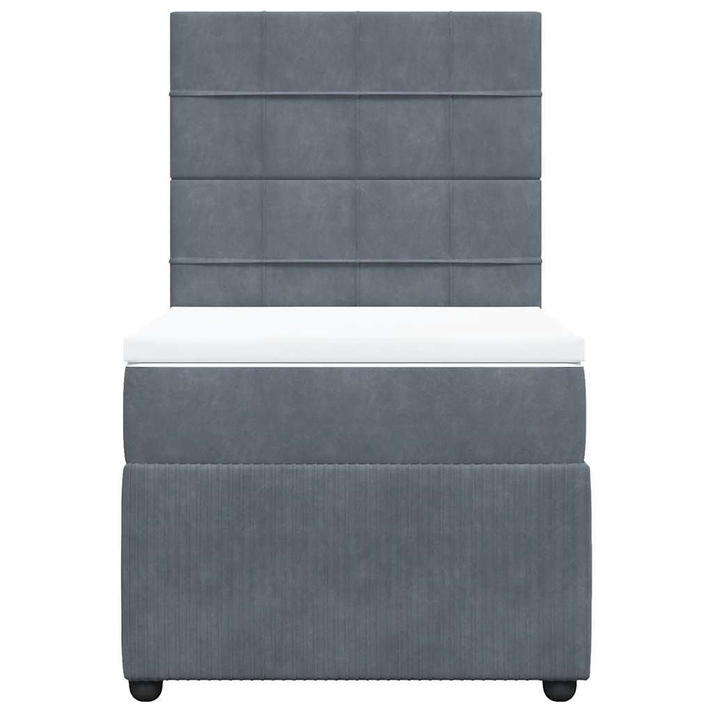 Boxspring met matras fluweel donkergrijs 90x200 cm is nu te koop bij PeponiXL, paradijselijk wonen!