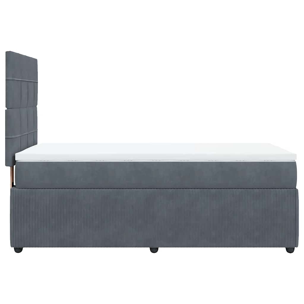 Boxspring met matras fluweel donkergrijs 100x200 cm is nu te koop bij PeponiXL, paradijselijk wonen!