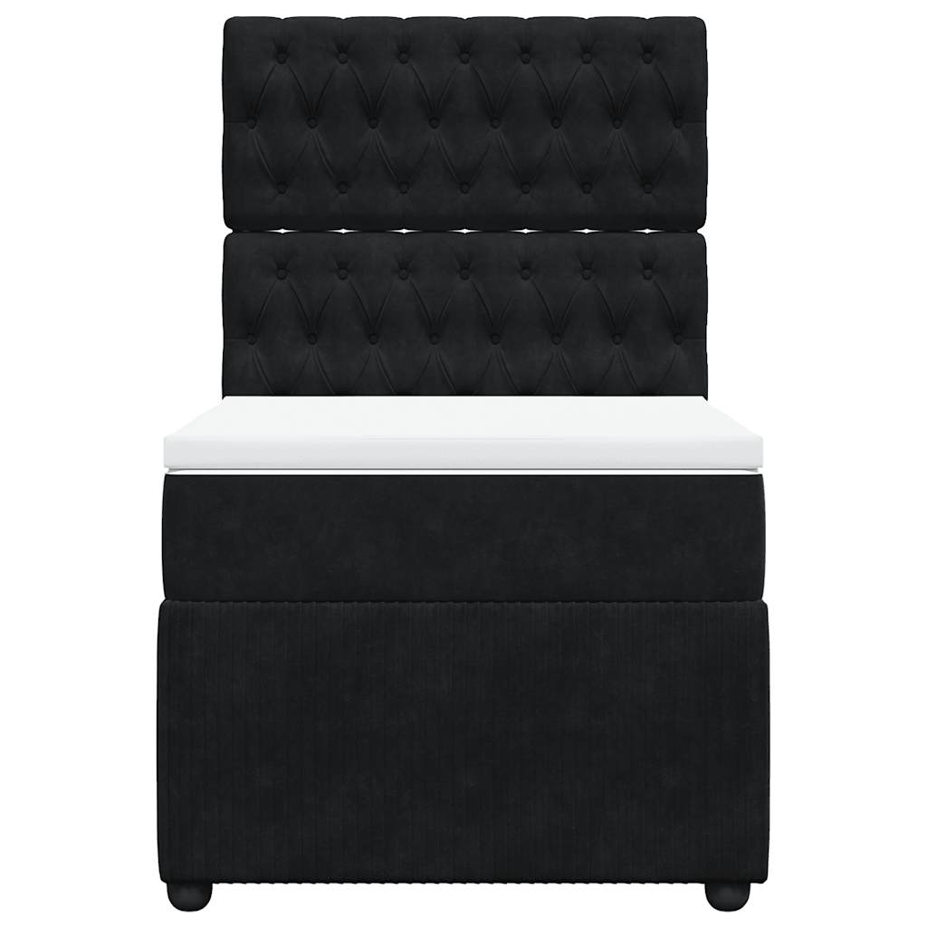 Boxspring met matras fluweel zwart 100x200 cm is nu te koop bij PeponiXL, paradijselijk wonen!