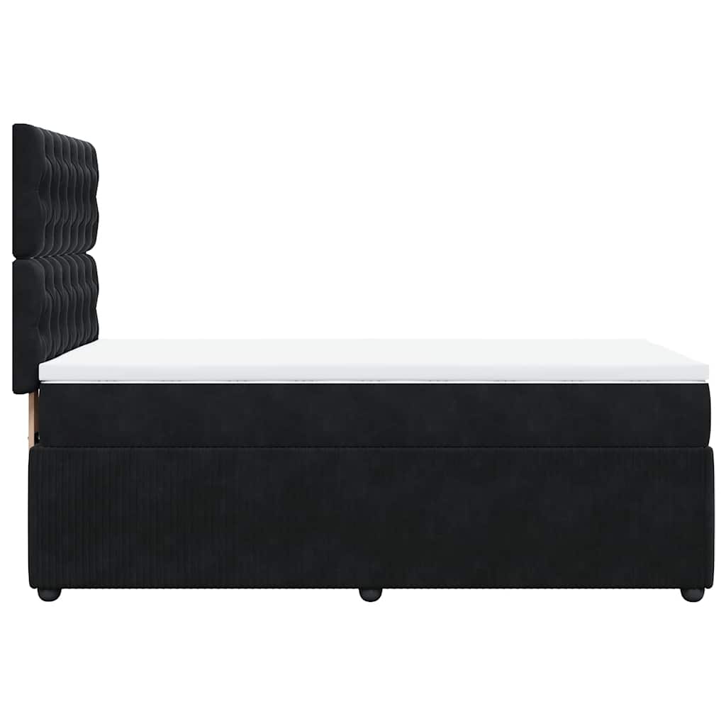 Boxspring met matras fluweel zwart 100x200 cm is nu te koop bij PeponiXL, paradijselijk wonen!