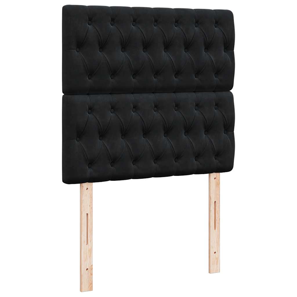 Boxspring met matras fluweel zwart 100x200 cm is nu te koop bij PeponiXL, paradijselijk wonen!