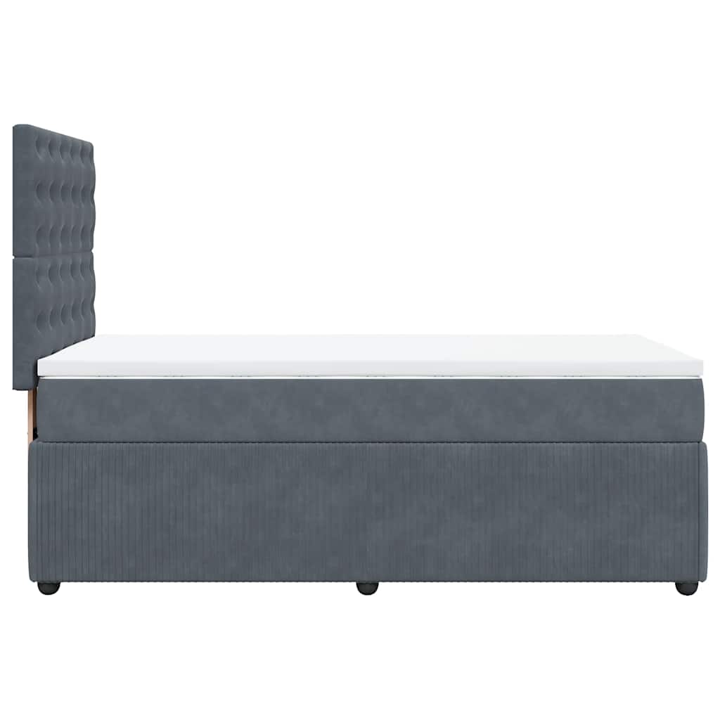 Boxspring met matras fluweel donkergrijs 100x200 cm is nu te koop bij PeponiXL, paradijselijk wonen!