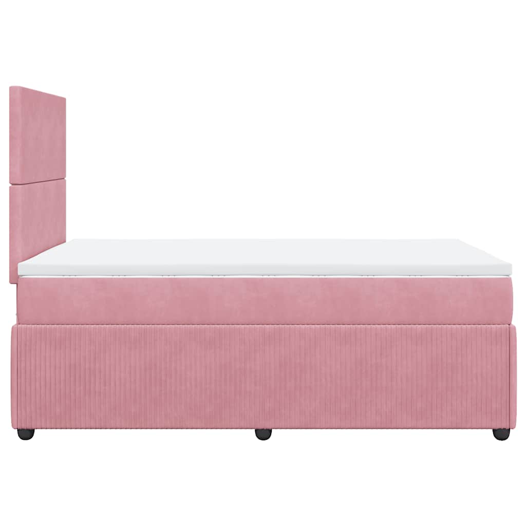 Boxspring met matras fluweel roze 120x190 cm is nu te koop bij PeponiXL, paradijselijk wonen!