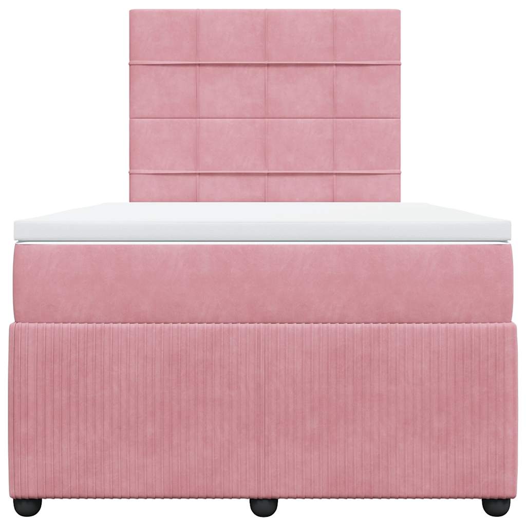 Boxspring met matras fluweel roze 120x190 cm is nu te koop bij PeponiXL, paradijselijk wonen!