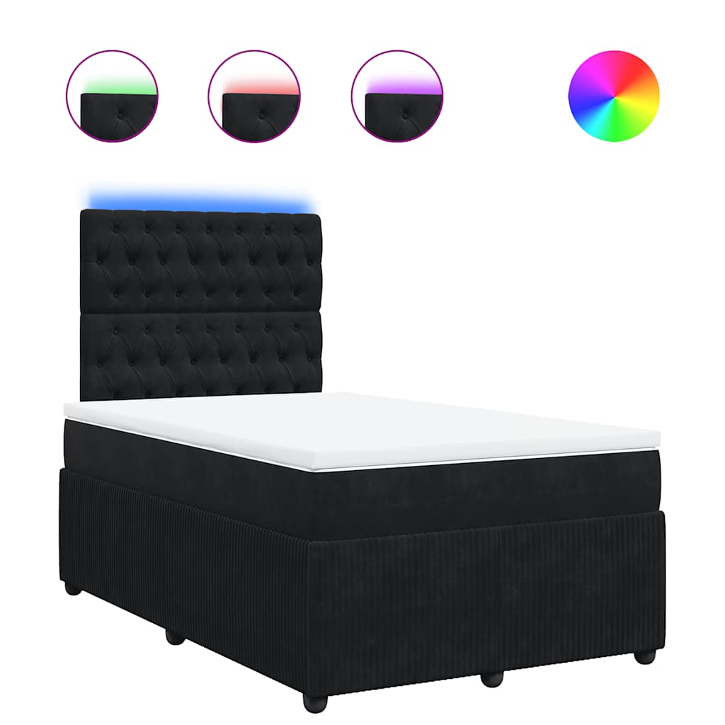 Boxspring met matras fluweel zwart 120x190 cm is nu te koop bij PeponiXL, paradijselijk wonen!