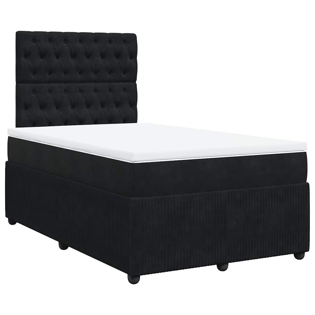Boxspring met matras fluweel zwart 120x190 cm is nu te koop bij PeponiXL, paradijselijk wonen!
