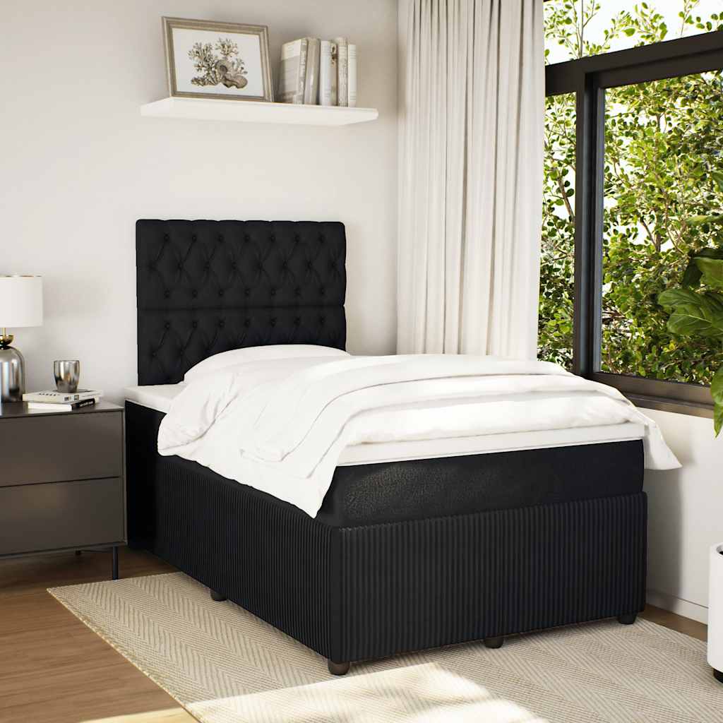 Boxspring met matras fluweel zwart 120x190 cm is nu te koop bij PeponiXL, paradijselijk wonen!