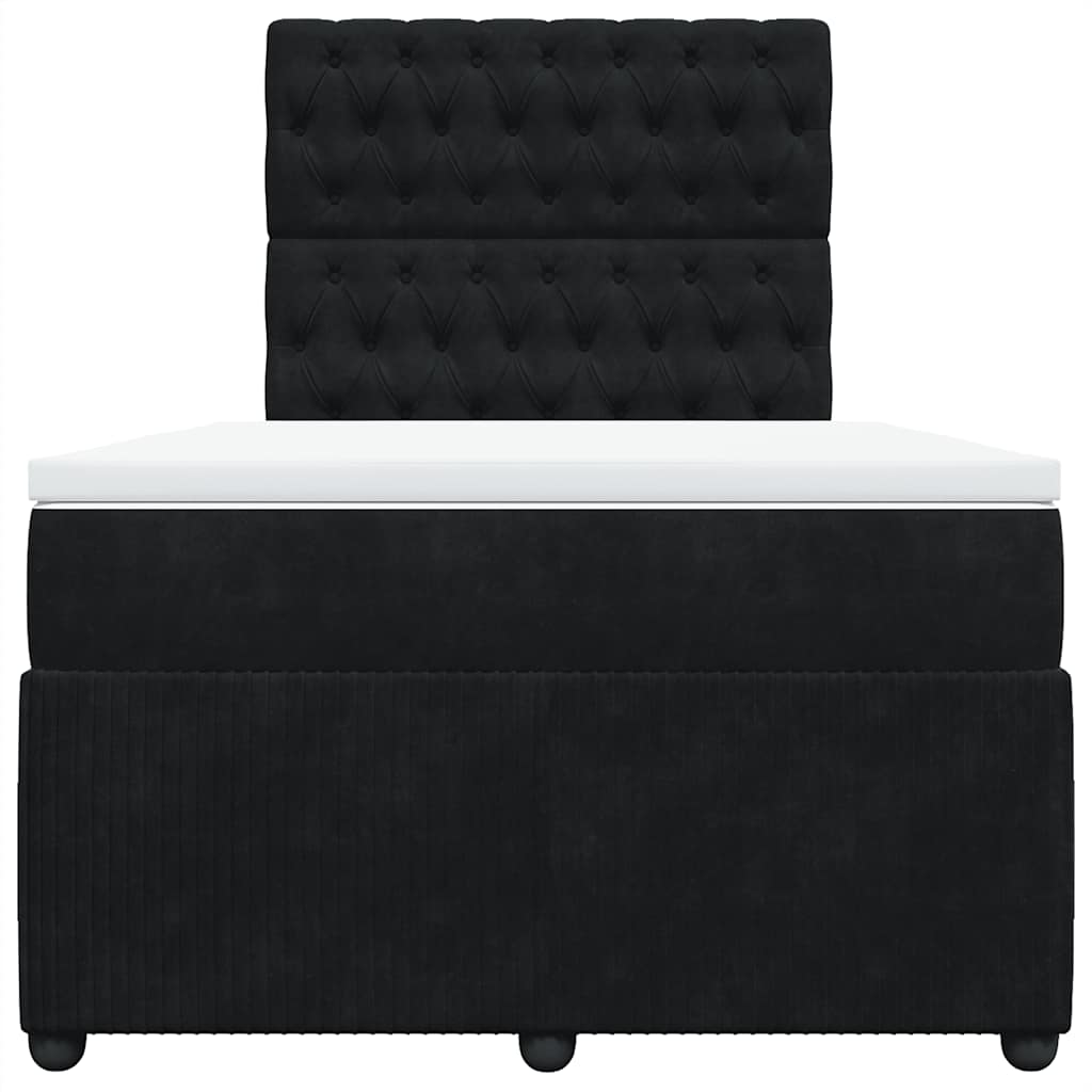 Boxspring met matras fluweel zwart 120x190 cm is nu te koop bij PeponiXL, paradijselijk wonen!