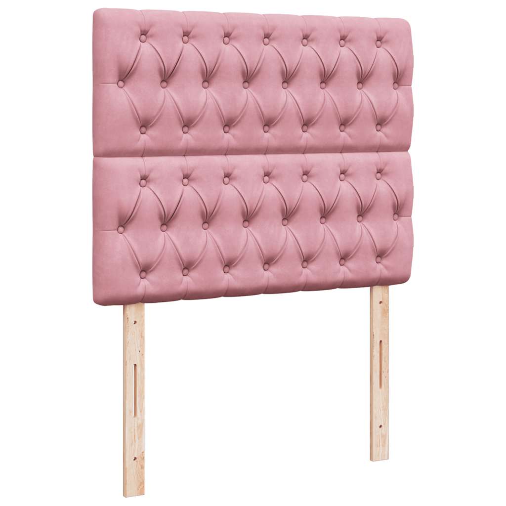 Boxspring met matras fluweel roze 120x190 cm is nu te koop bij PeponiXL, paradijselijk wonen!
