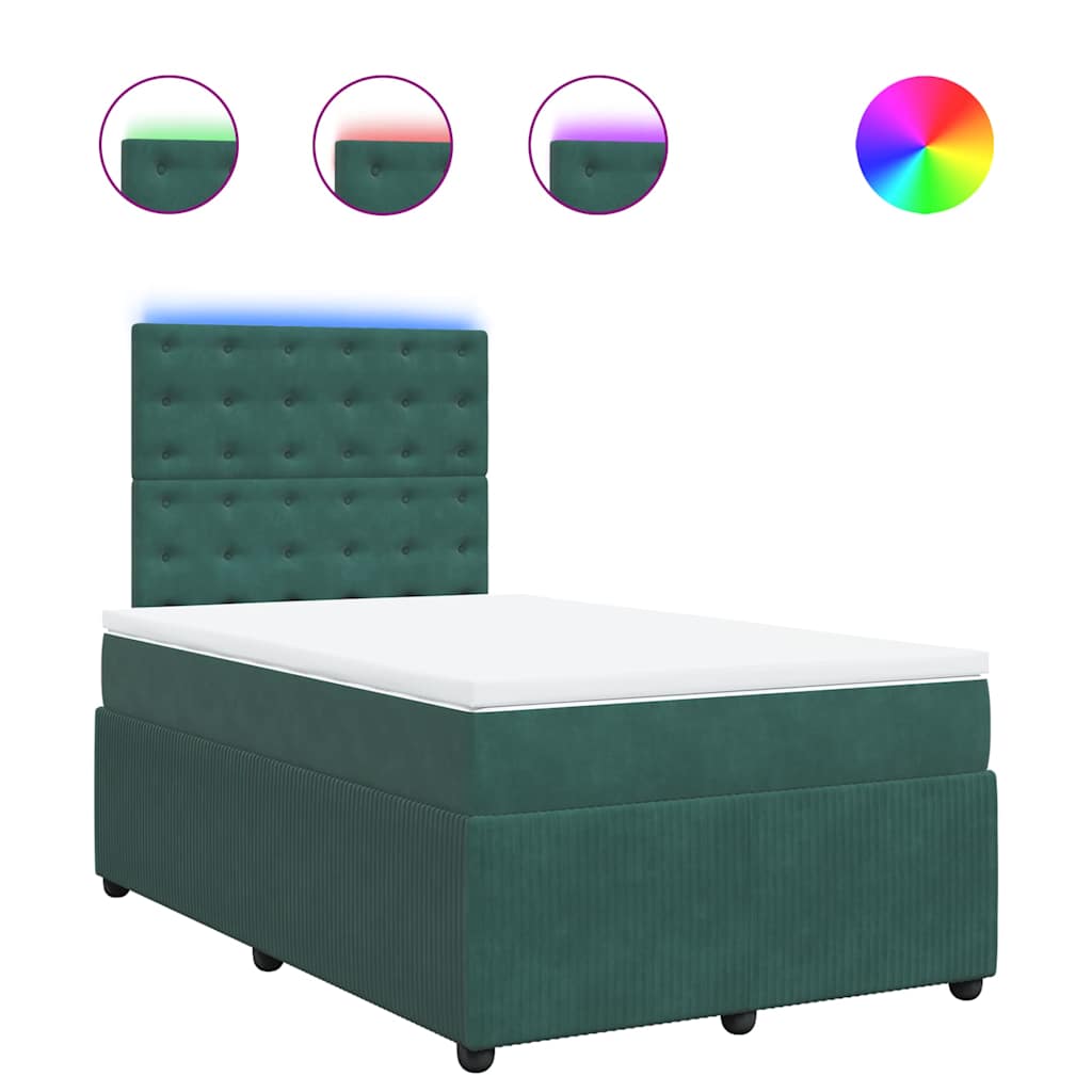 Boxspring met matras fluweel donkergroen 120x190 cm is nu te koop bij PeponiXL, paradijselijk wonen!