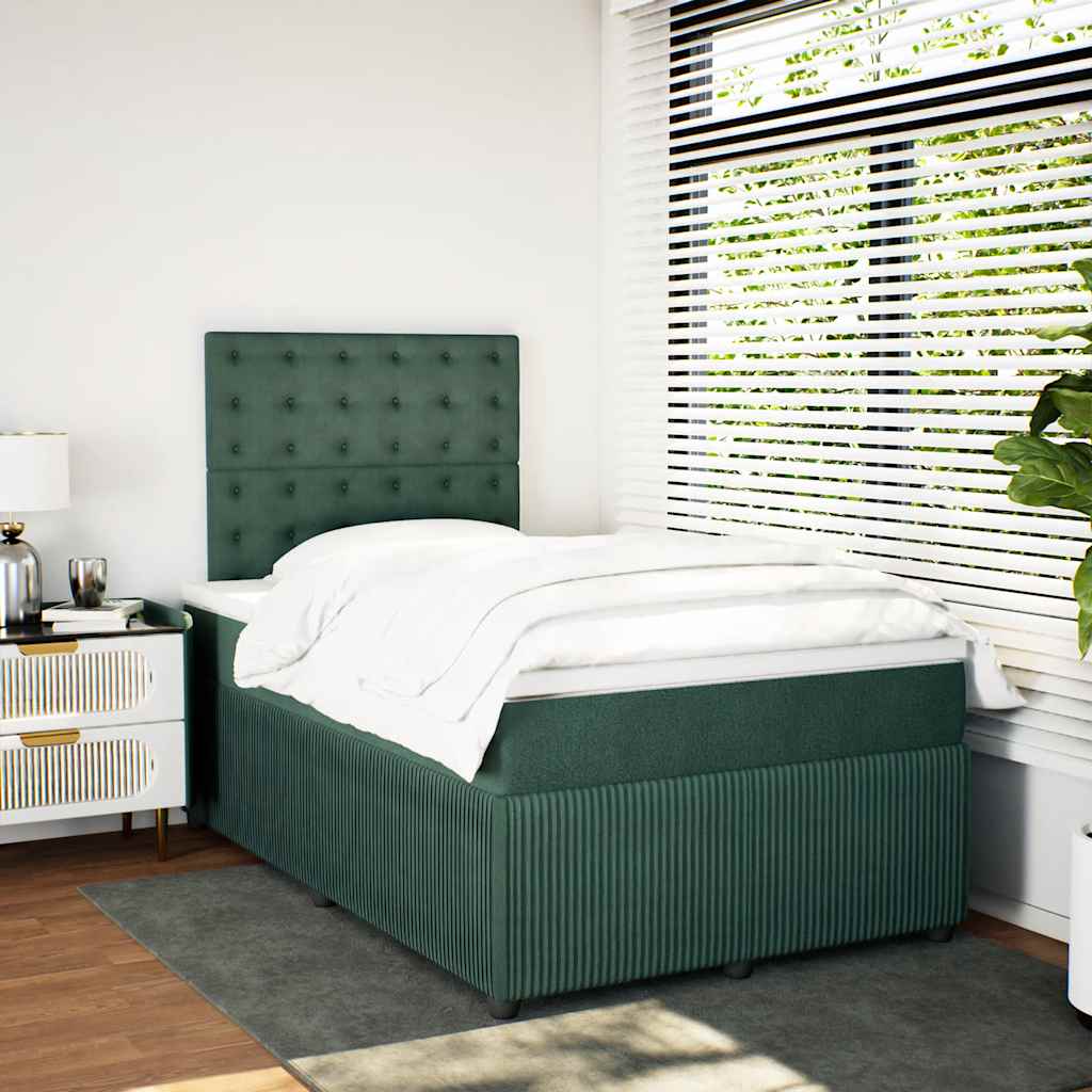 Boxspring met matras fluweel donkergroen 120x190 cm is nu te koop bij PeponiXL, paradijselijk wonen!