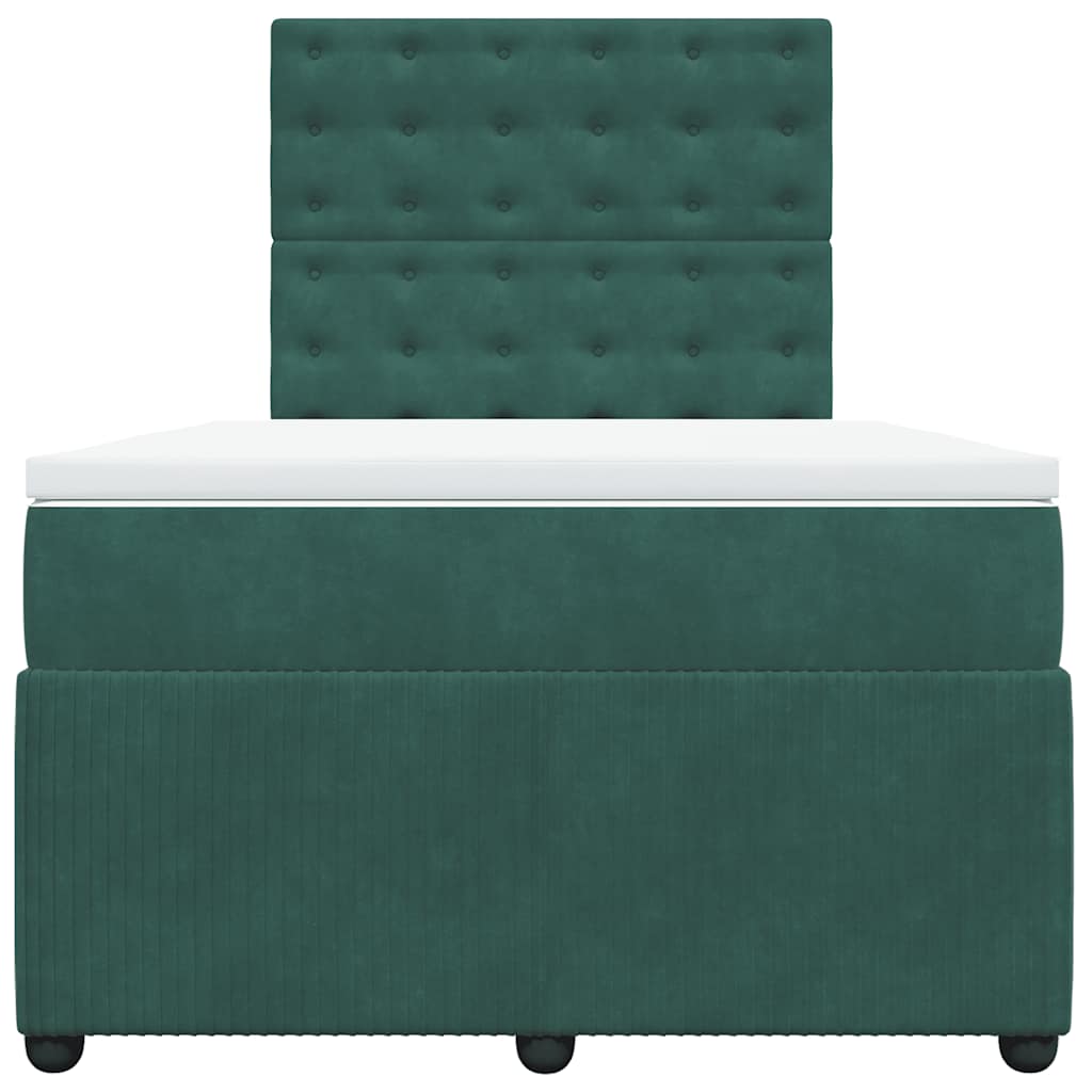 Boxspring met matras fluweel donkergroen 120x190 cm is nu te koop bij PeponiXL, paradijselijk wonen!