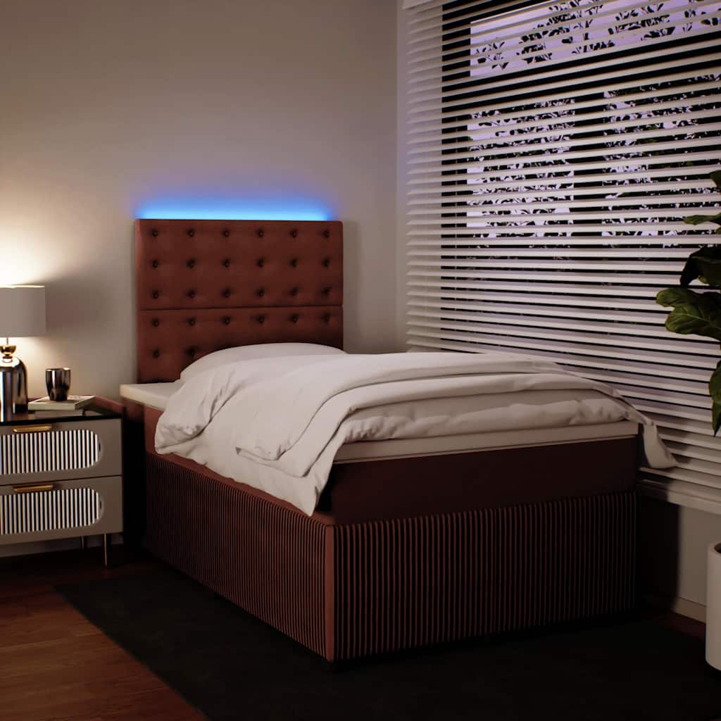 Boxspring met matras fluweel roze 120x190 cm is nu te koop bij PeponiXL, paradijselijk wonen!