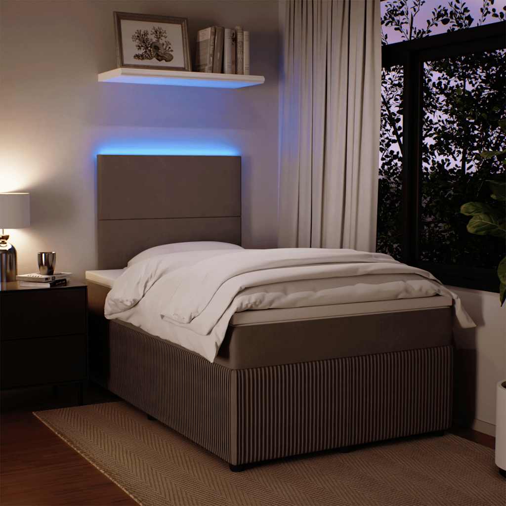 Boxspring met matras fluweel lichtgrijs 120x200 cm is nu te koop bij PeponiXL, paradijselijk wonen!