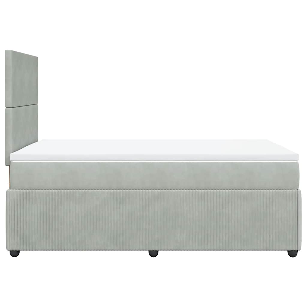 Boxspring met matras fluweel lichtgrijs 120x200 cm is nu te koop bij PeponiXL, paradijselijk wonen!
