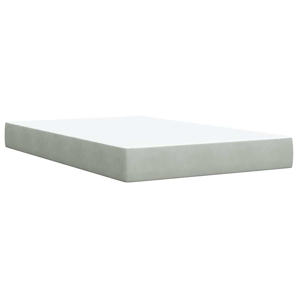 Boxspring met matras fluweel lichtgrijs 120x200 cm is nu te koop bij PeponiXL, paradijselijk wonen!