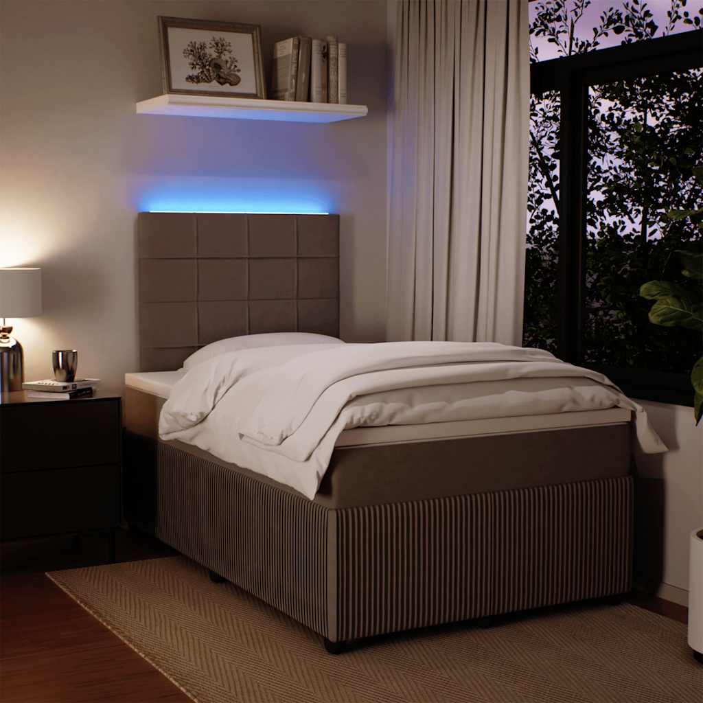 Boxspring met matras fluweel lichtgrijs 120x200 cm is nu te koop bij PeponiXL, paradijselijk wonen!