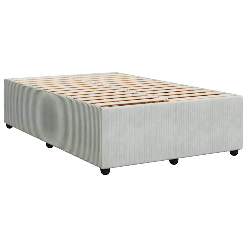 Boxspring met matras fluweel lichtgrijs 120x200 cm is nu te koop bij PeponiXL, paradijselijk wonen!