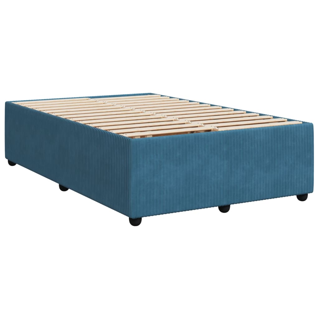 Boxspring met matras fluweel blauw 120x200 cm is nu te koop bij PeponiXL, paradijselijk wonen!