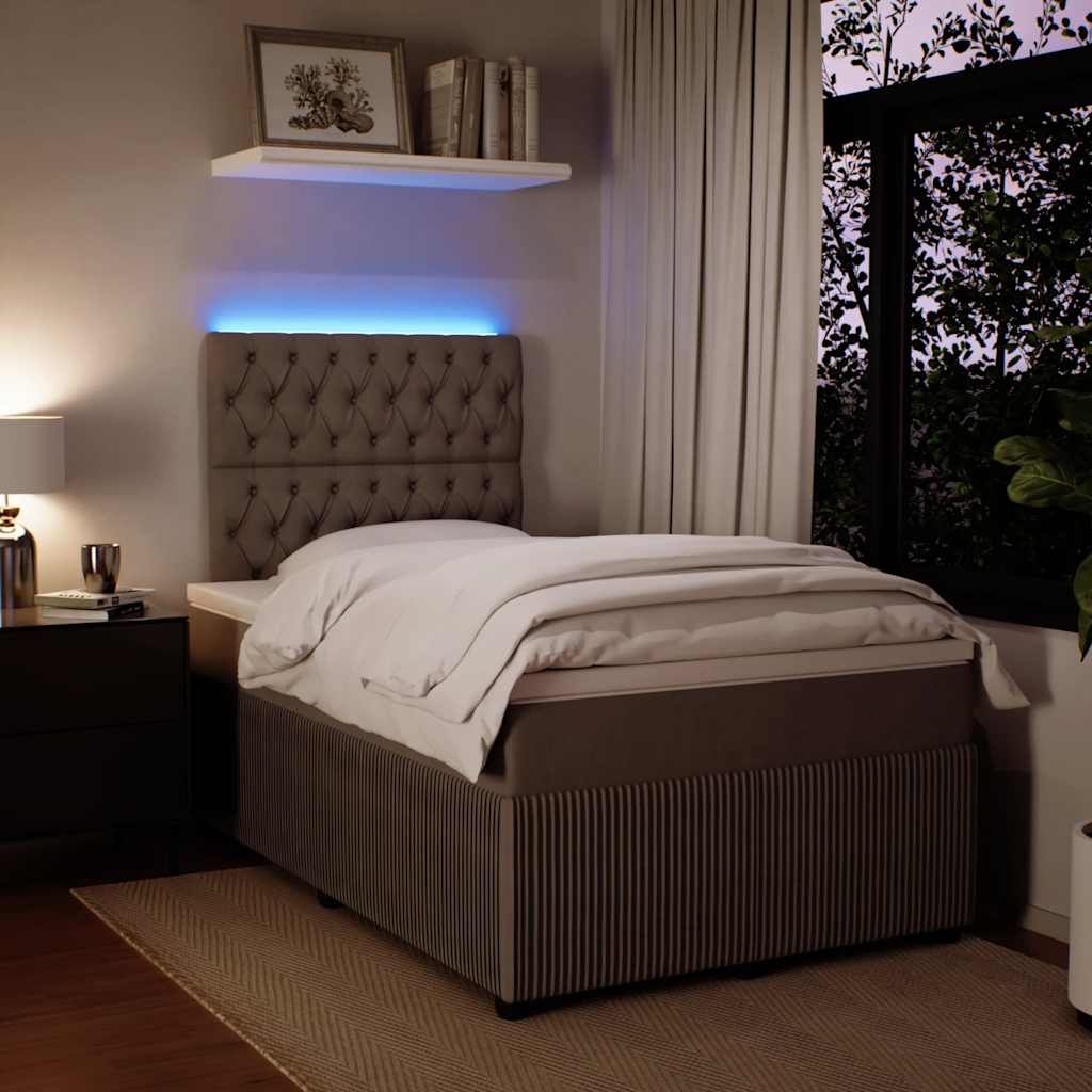 Boxspring met matras fluweel lichtgrijs 120x200 cm is nu te koop bij PeponiXL, paradijselijk wonen!