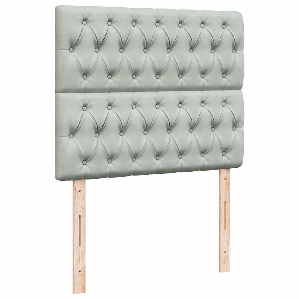 Boxspring met matras fluweel lichtgrijs 120x200 cm is nu te koop bij PeponiXL, paradijselijk wonen!