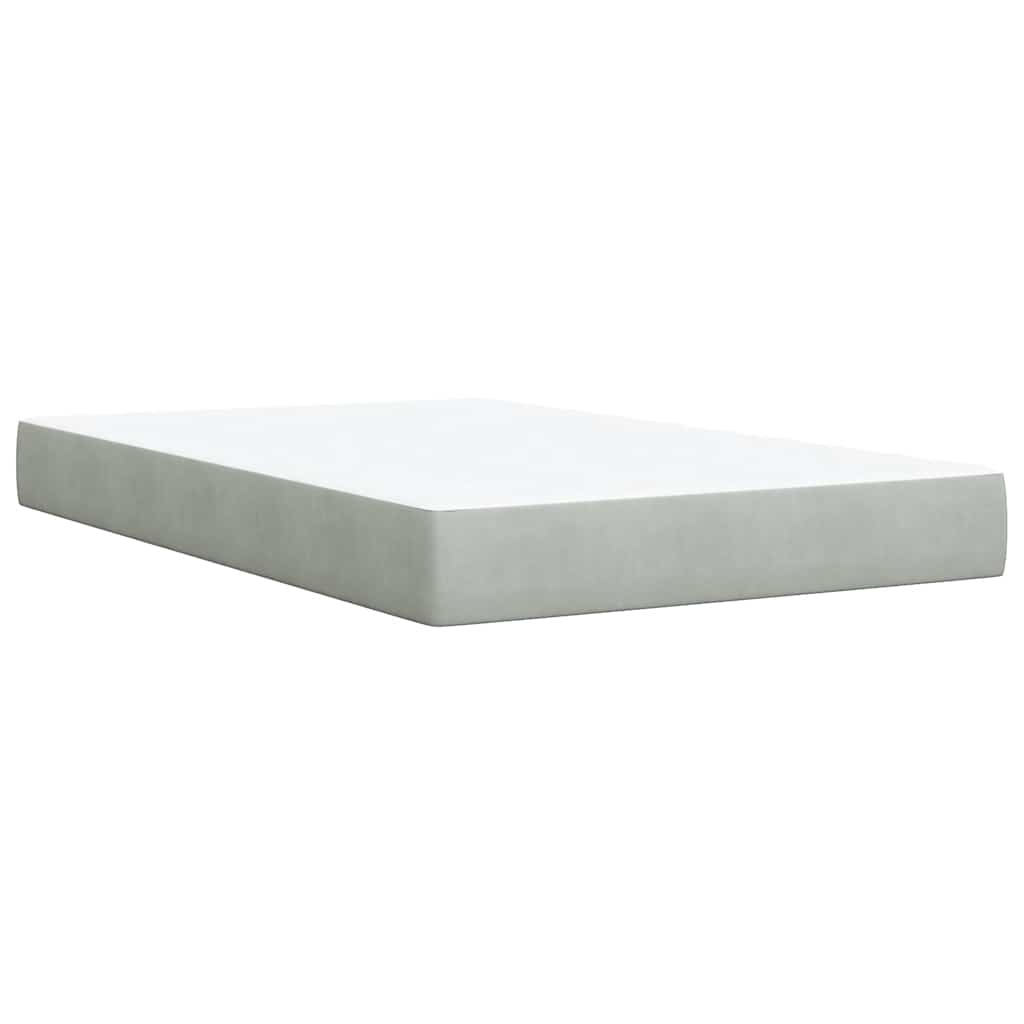 Boxspring met matras fluweel lichtgrijs 120x200 cm is nu te koop bij PeponiXL, paradijselijk wonen!