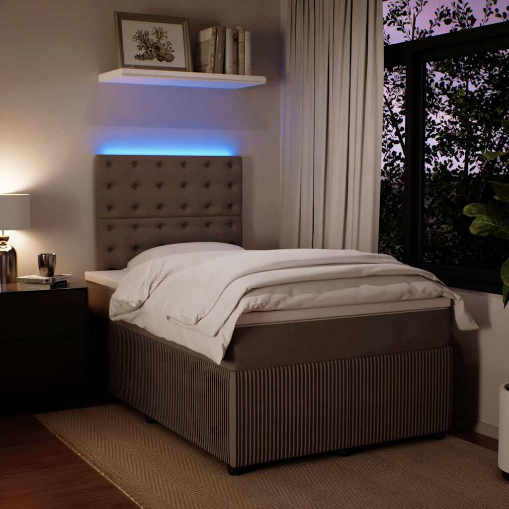 Boxspring met matras fluweel lichtgrijs 120x200 cm is nu te koop bij PeponiXL, paradijselijk wonen!