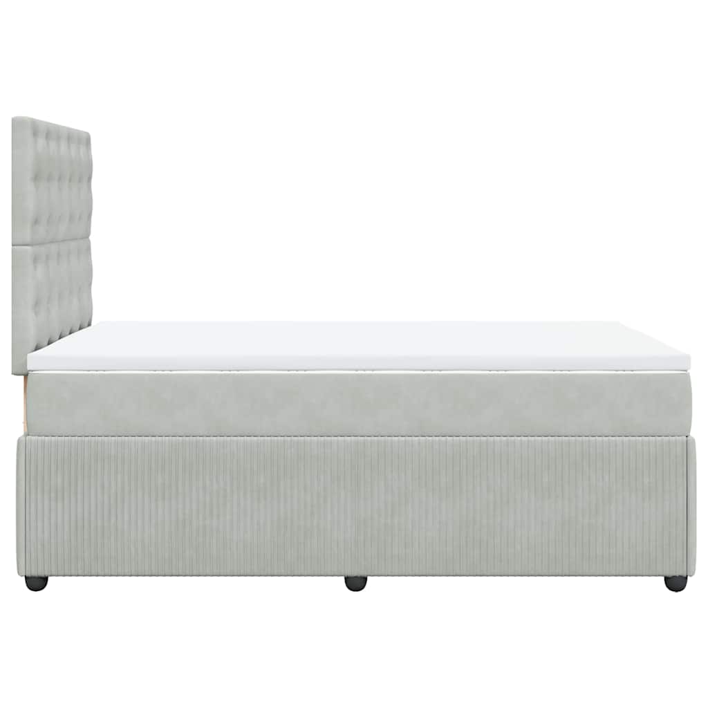 Boxspring met matras fluweel lichtgrijs 120x200 cm is nu te koop bij PeponiXL, paradijselijk wonen!